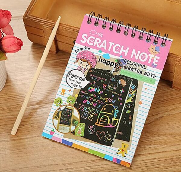 Kids Magic Colorful Drawing Scratch Note Books-Black