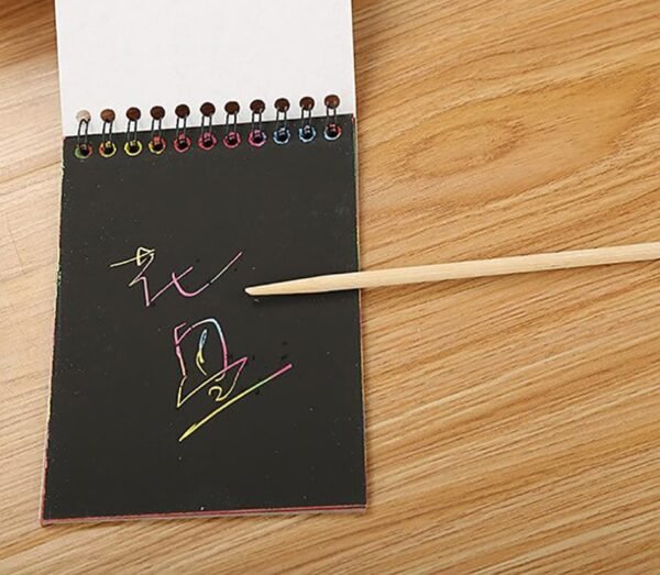 Kids Magic Colorful Drawing Scratch Note Books-Black - Image 4