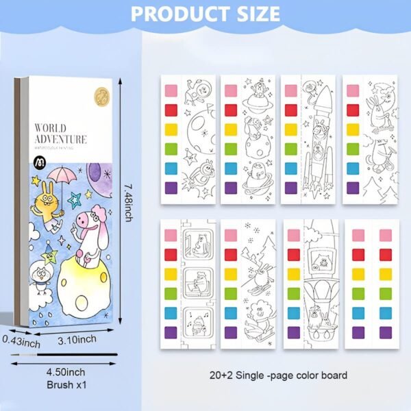 Pocket Watercolor Painting Book with Pallet- Assorted