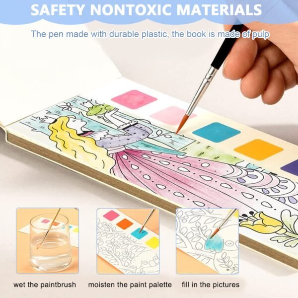 Pocket Watercolor Painting Book with Pallet- Assorted - Image 5