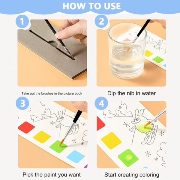 Pocket Watercolor Painting Book with Pallet- Assorted - Image 4